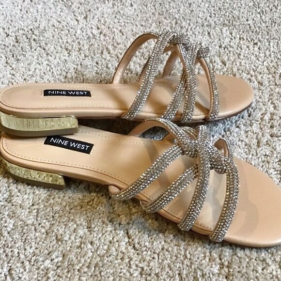 Nine West Shoes - NINE WEST Iria5 Women's 6.5M Sandal Slip-on Blush Gold Wedding